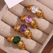 Anel Esfera Banhado a Ouro