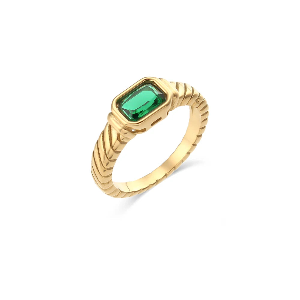 Anel Fino Zircônia Banhado a Ouro