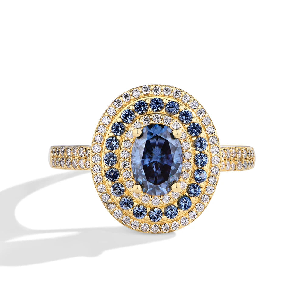 Anel de Luxo Oval Moissanite Presente de Noivado