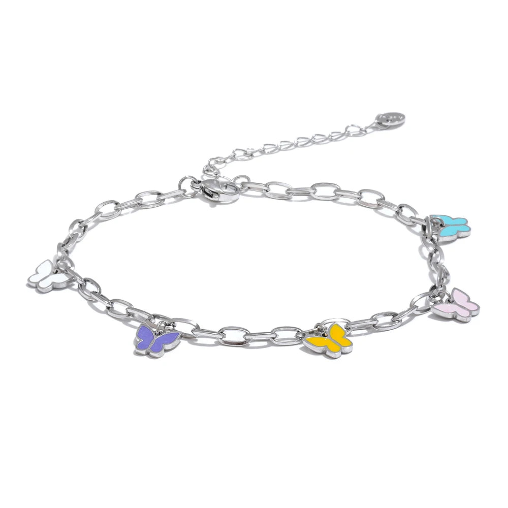 Tornozeleira com Pingente de Borboleta Banhado a Ouro 18k