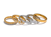 Anel Fino com Zircônia Banhado a Ouro 18k