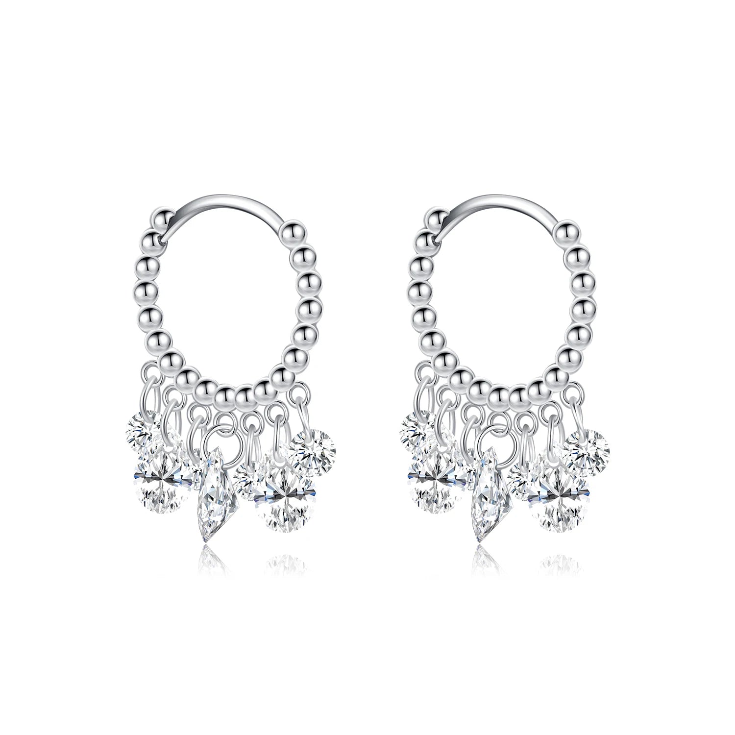 Brincos de Pendentes com Zircônias Brilhantes