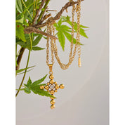 Colar com Pingente de Cruz Banhada a Ouro 18k