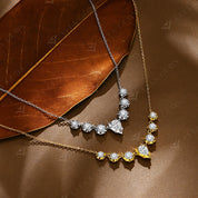 Colar de Moissanite Banhada a Ouro Branco 18K