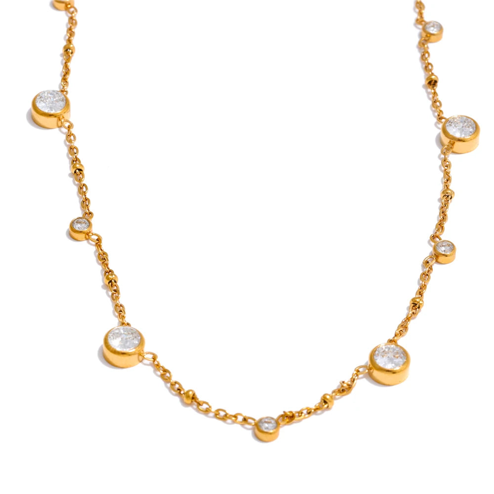Conjunto de Colar e Pulseiras de Luxo Banhado a Ouro
