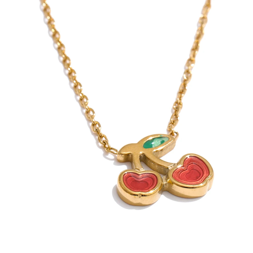 Conjunto de Colar e Brincos Pingente Banhado a Ouro 18k