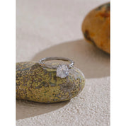 Anel de Luxo Moissanite 5CT Prata