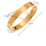 Pulseira Minimalista Brilhante, Banhada a Ouro