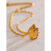 Colar com Pingente de Zircônia Champanhe a Ouro