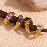 Anel Esfera Banhado a Ouro