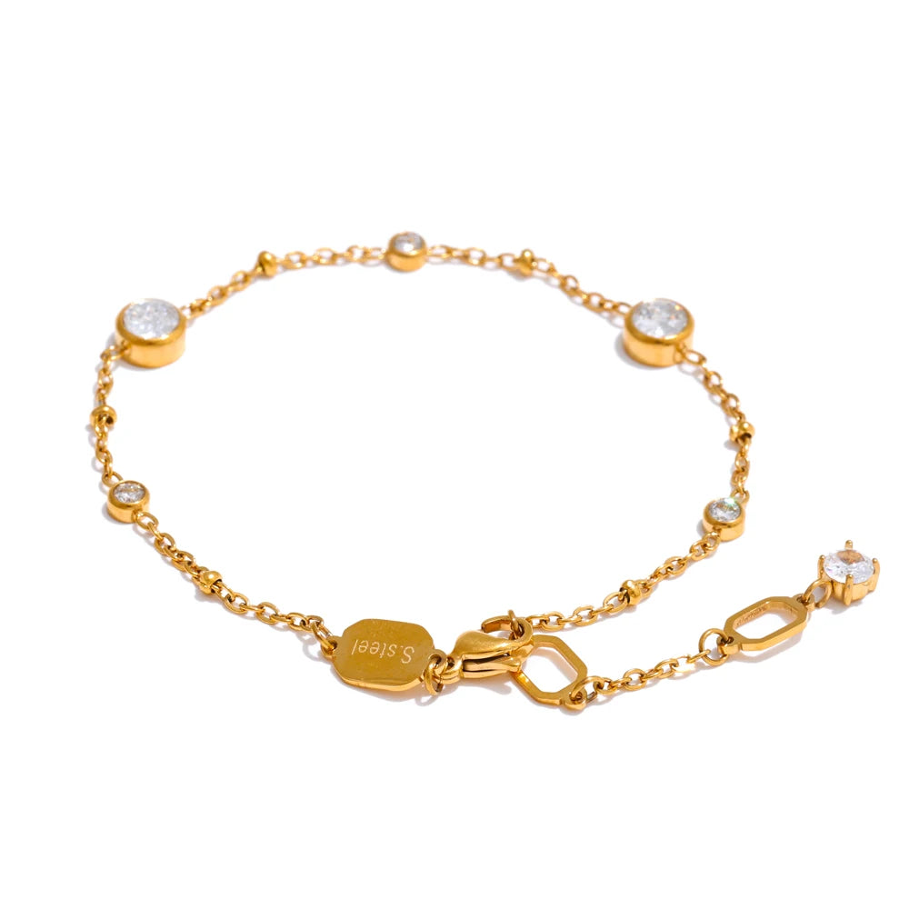 Conjunto de Colar e Pulseiras de Luxo Banhado a Ouro