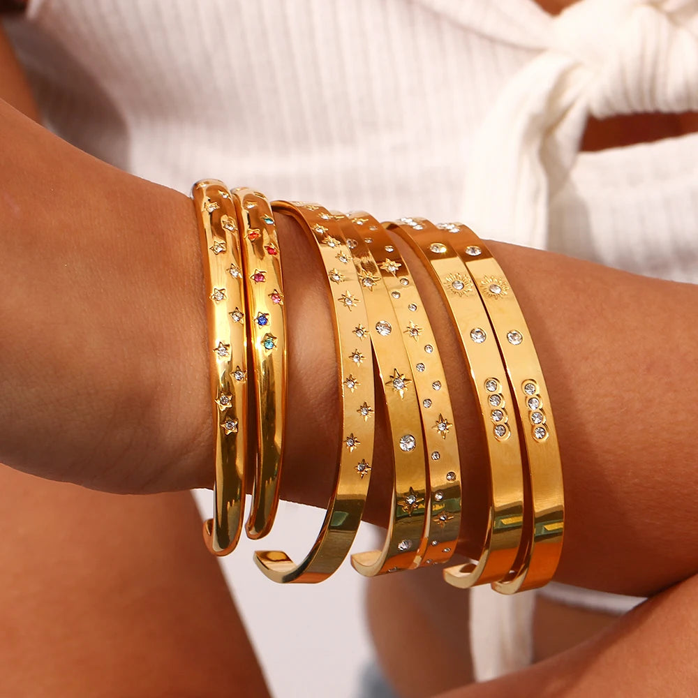 Pulseira Zircônia Banhado a Ouro