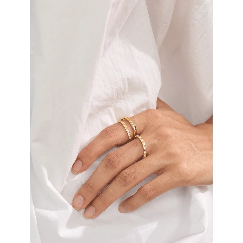 Anel Fino com Zircônia Banhado a Ouro 18k