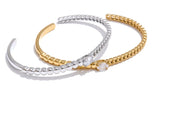 Pulseira de Luxo e Zircônia Banhada a Ouro