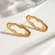 Brinco Forma de Lava Banhado a Ouro 18k