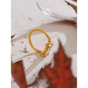 Anel Dourado Delicado Banhado a Ouro