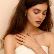 Anel de Pérola Elegante Luxuoso Banhado a Ouro