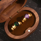Anel Esfera Banhado a Ouro