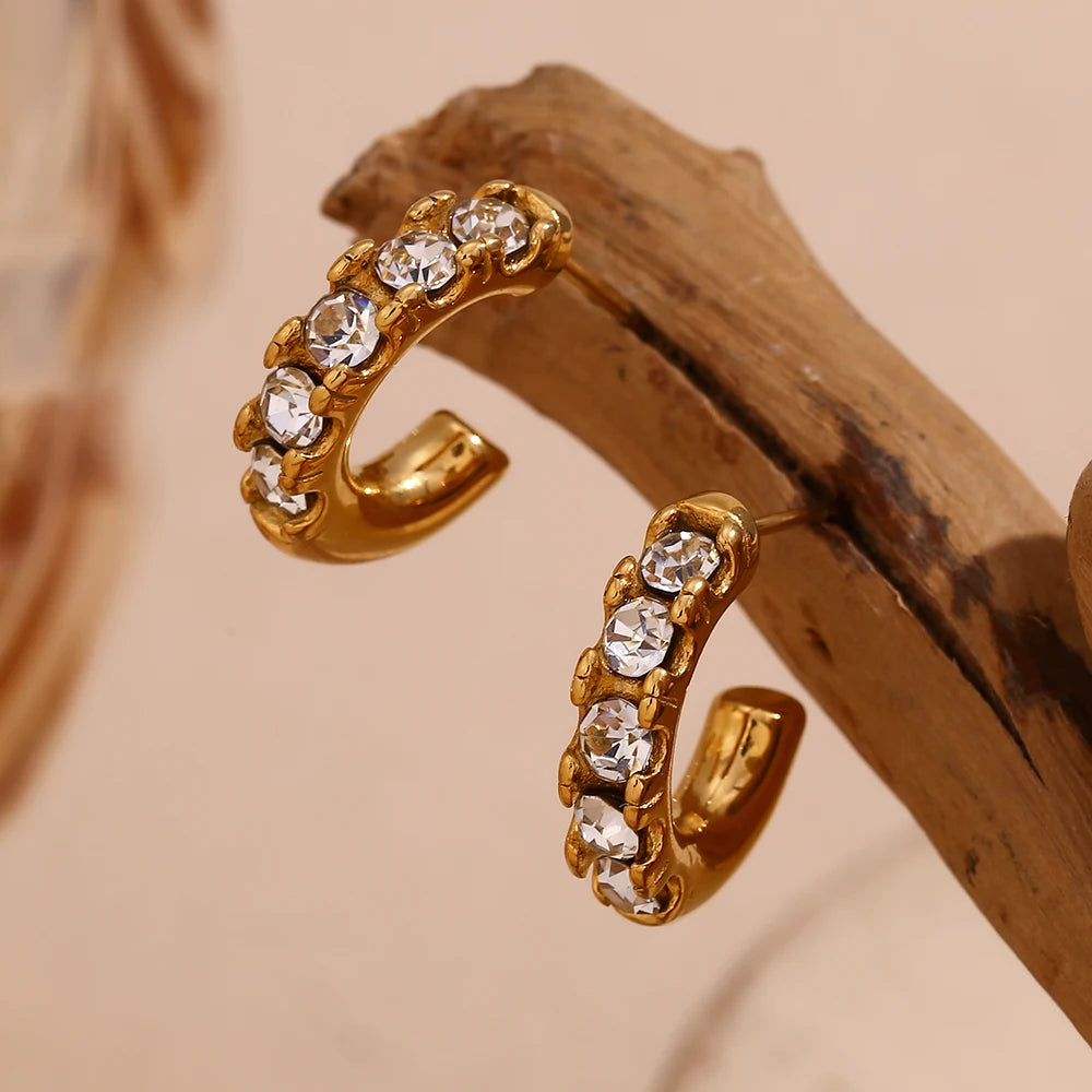 Brinco de Angola Zirconias Banhado a Ouro