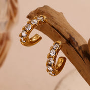 Brinco de Angola Zirconias Banhado a Ouro