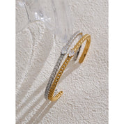 Pulseira de Luxo e Zircônia Banhada a Ouro