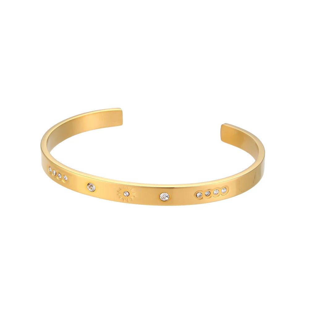 Pulseira Zircônia Banhado a Ouro