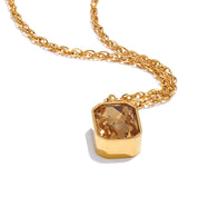 Colar com Pingente de Zircônia Champanhe a Ouro